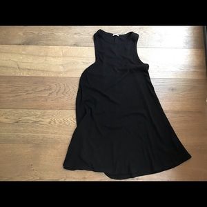Black ribbed swing dress